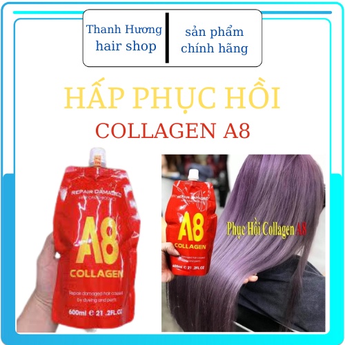 Hấp phục hồi tóc hư tổn COLLAGEN A8 - 600ml Cao Cấp