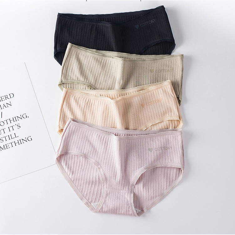 Quần lót nữ cotton gân tăm COTTONY kháng khuẩn thun lạnh dễ thương sexxy gợi cảm (7 màu) | BigBuy360 - bigbuy360.vn