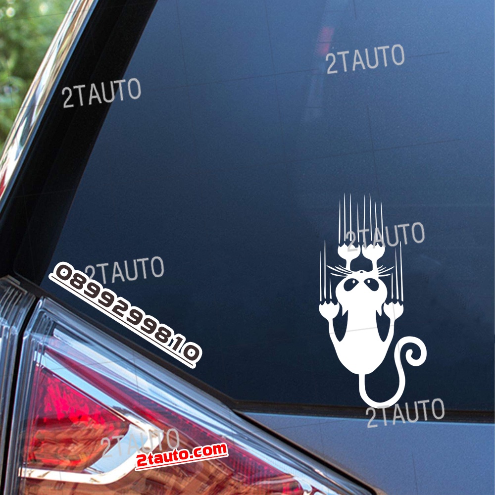 Tem decal HÌNH CON MÈO dán xe nhiều kích thước, chống thấm nước, logo CHÚ MÈO dán trang trí ô tô xe hơi - MẪU 3