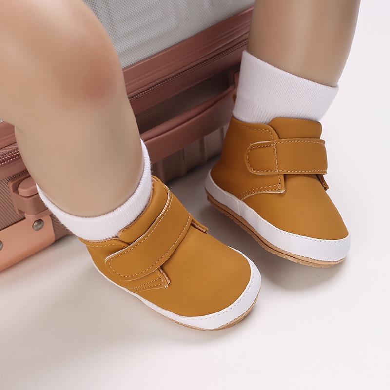 Giày Bốt Da Đế Mềm Cho Bé Trai 0-18 Tháng Tuổi