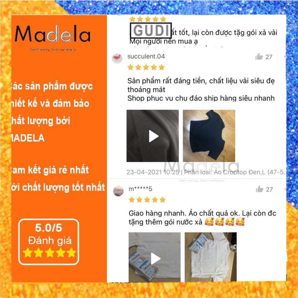 Áo croptop Madela, Áo croptop nữ tay ngắn dáng ôm body chất liệu vải cotton bozip