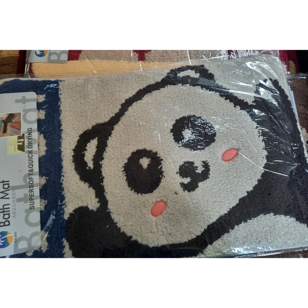 Thảm lau chân lông cao cấp hình gấu nâu Math Mat 40x60cm thảm chùi chân chống trơn trượt trang trí nhà cửa