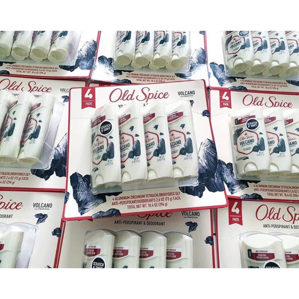 Lăn sáp Khử Mùi nam Old Spice Volcano With Charcoal 73g than hoạt tính - Mỹ