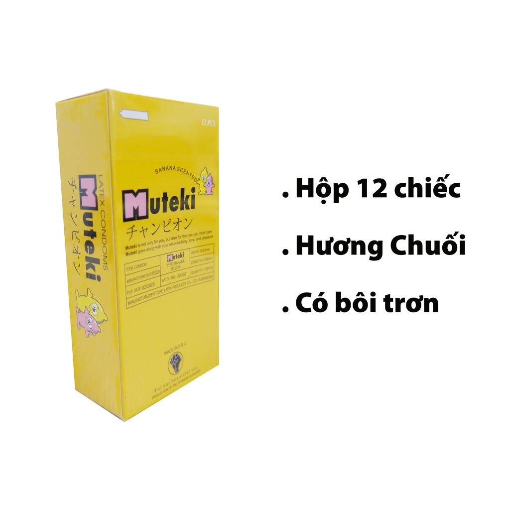 Bao cao su Muteki - gân - hộp 12c