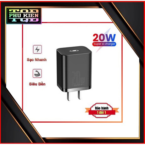 Bộ Củ Cáp sạc nhanh 20W cho iphone/ipad chính hãng Baseus TZCCSUP