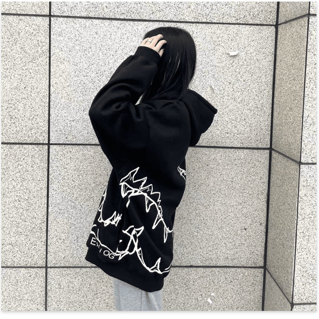 Áo Hoodie Nam Nữ Uniex Chất Nỉ Dày Mịn Thời Trang Cùng Họa Tiết Cá Sầu Vui Nhộn [SUPER FASHION]