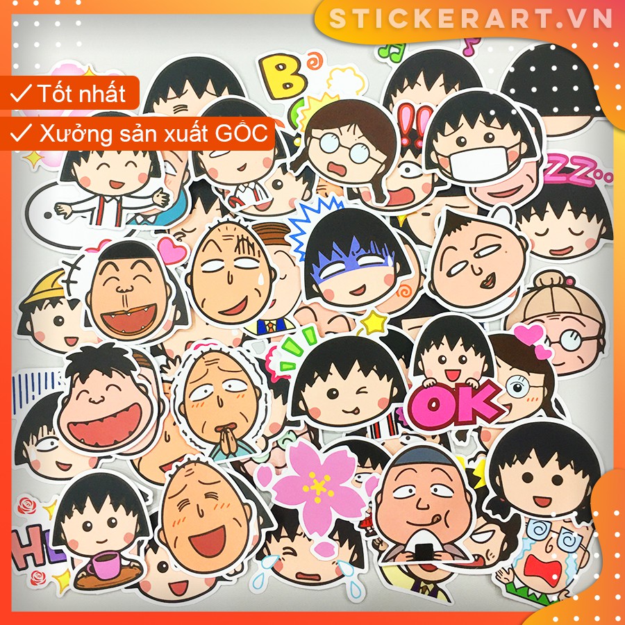 [MARUKO] 80 Sticker chống nước dán laptop vali xe mũ bảo hiểm nhà cửa ...