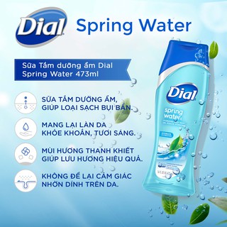 Combo 2 Sữa Tắm Dưỡng Ẩm Dial Spring Water 473ml/chai
