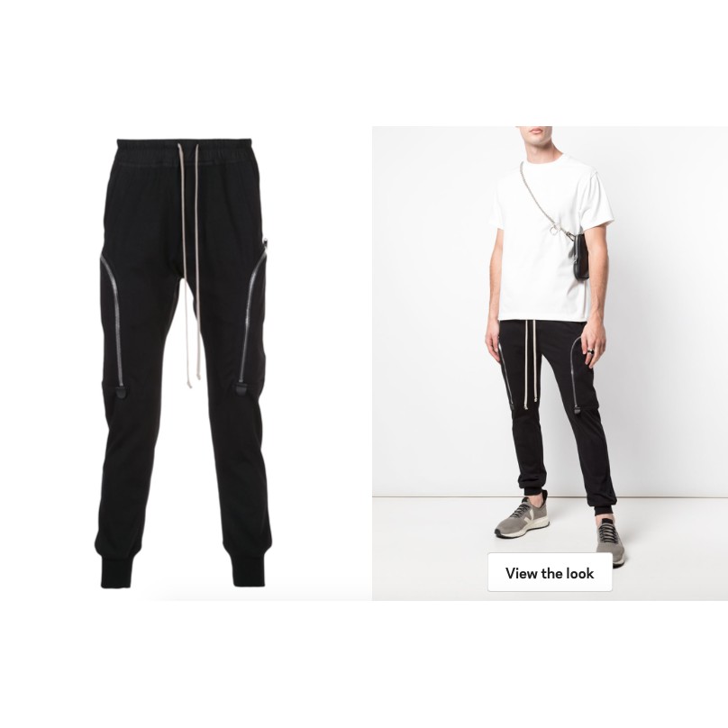 Quần Rick Owens two-pocket track trousers ss20