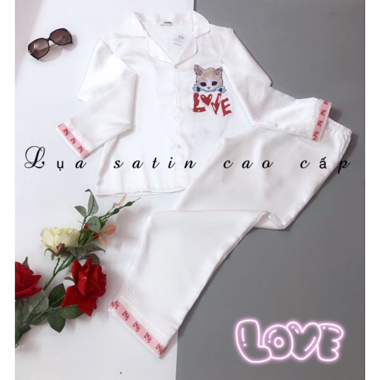 BỘ PYJAMA MÈO IN DÀI tay dài quần dài siêu hot