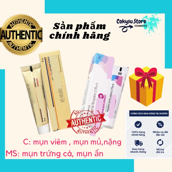 Kem ngăn ngừa mụn hệ Adapalen MS, C hiệu quả 15g