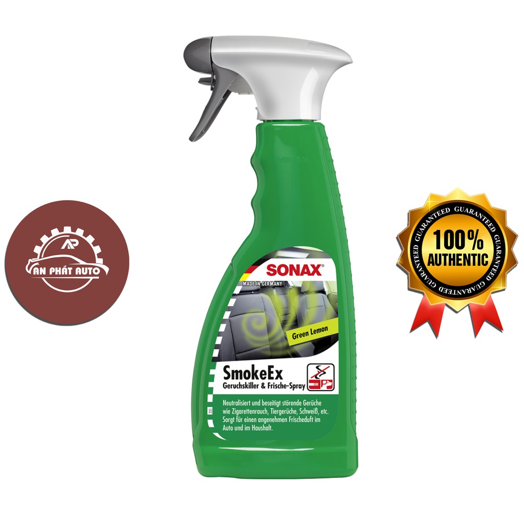 SONAX - Dung Dịch Khử Mùi Hôi/Khói Thuốc LáTrong Nội Thất Ô Tô (Sonax Smoke-Ex  500ml) [Hàng Đức Chính Hãng]