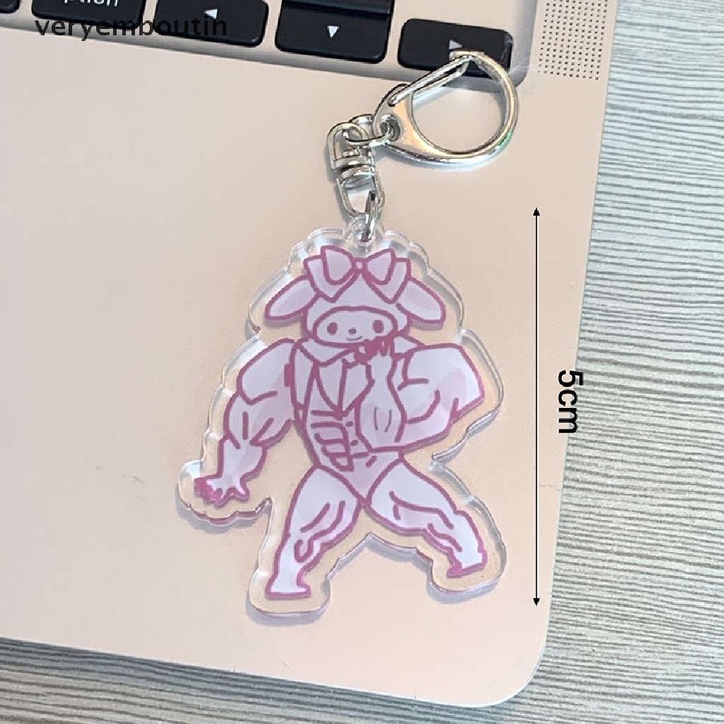 Móc khóa hình nhân vật Kuromi Mymelody Cinnamoroll cơ bắp độc đáo