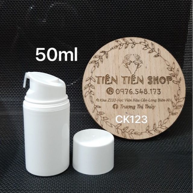 Chai nhựa chân không xịt giọt 50ml trắng đục