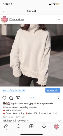 [ORDER] Áo len cổ lọ