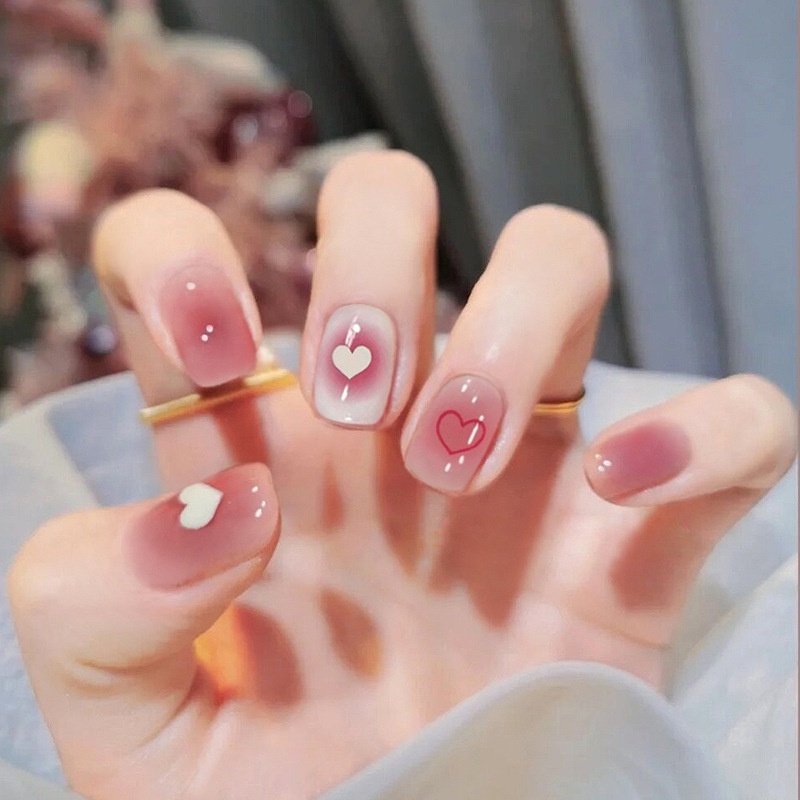 [HÀNG SẴN] Set 24 móng giả màu hồng nude kute Jojo Y33 móng giả nailbox rẻ đẹp thời trang cá tính kèm keo tự làm tại nhà