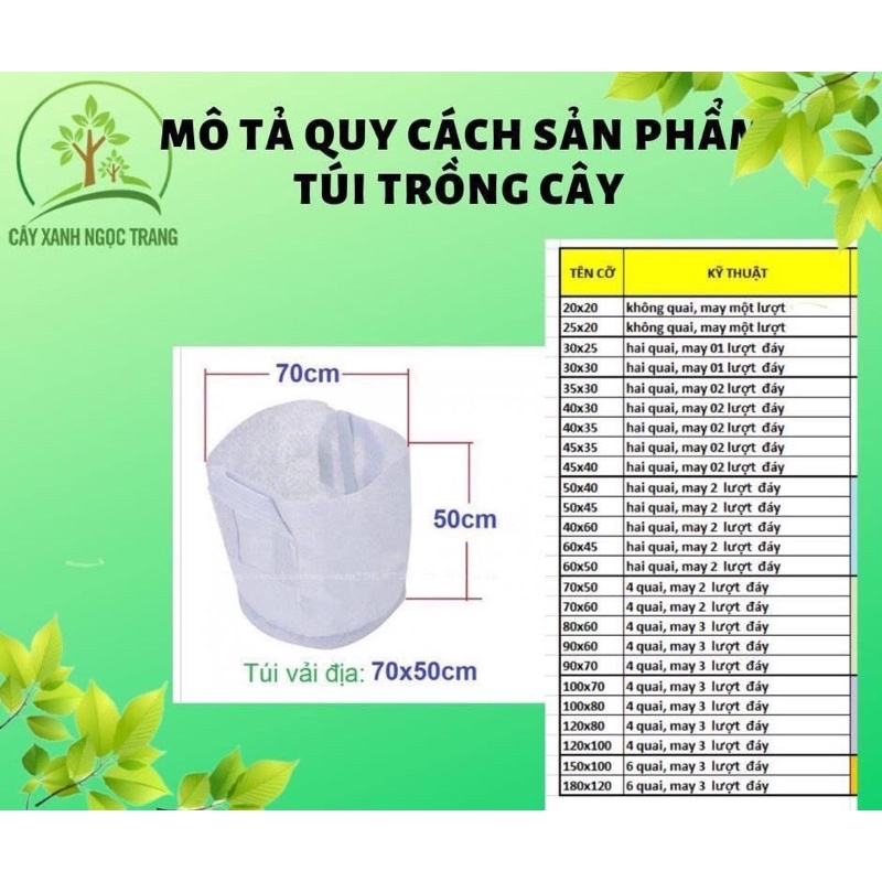 Túi Vải Trồng Cây Size 20*20
