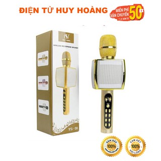 [KỊCH SÀN] MICRO KARAOKE BLUETOOTH YS-91 MIC HÁT HỖ TRỢ GHI ÂM PASS CHUẨN- CÓ KHE USB, THẺ NHỚ - BH 6 THÁNG