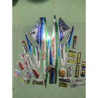 Tem blade xanh bạc crom