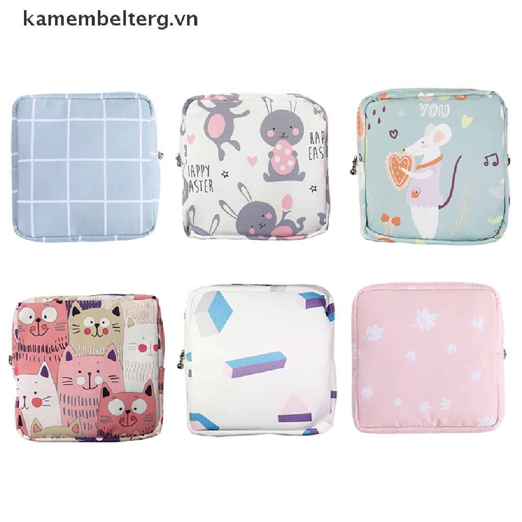 Kk set Túi Đựng Mỹ Phẩm / Khăn Ăn / Son Môi mini Có Khóa Kéo Cho Nữ