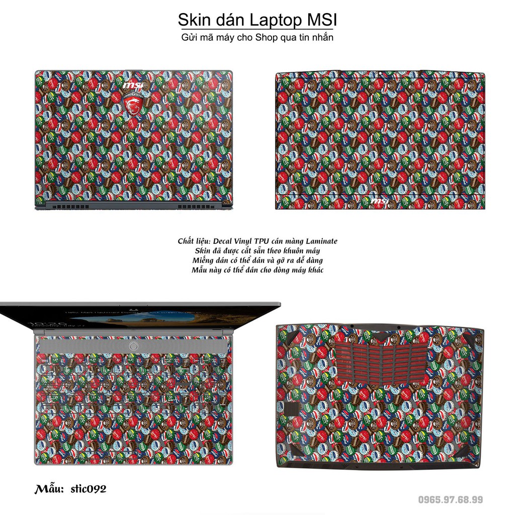 Skin dán Laptop MSI in hình Hoa văn sticker _nhiều mẫu 16 (inbox mã máy cho Shop)