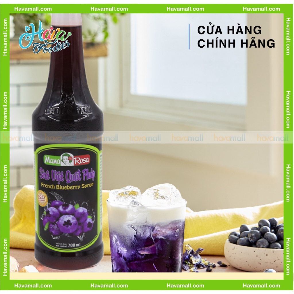 [HÀNG CHÍNH HÃNG] Siro Việt Quất Pháp Mama Rosa 700ml - TẶNG TRÀ ĐEN