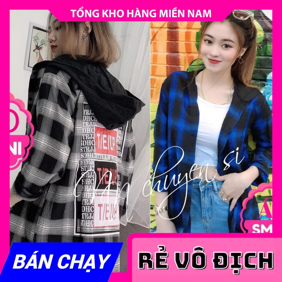 ÁO SƠ MI CARO CÓ NÓN IN HÌNH CỰC CHẤT ⚡ ẢNH THẬT⚡ ÁO SƠ MI ⚡ SƠ MI CÓ NÓN