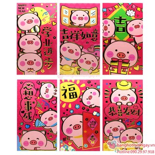 combo 6 bao lì xì heo ngộ nghĩnh 2019  LX97