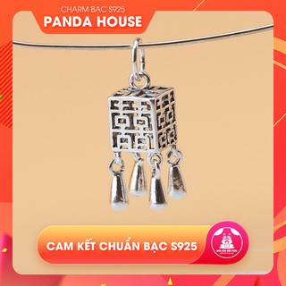 Charm bạc s925 hình lồng đèn vuông size 19x7.2mm - Panda House