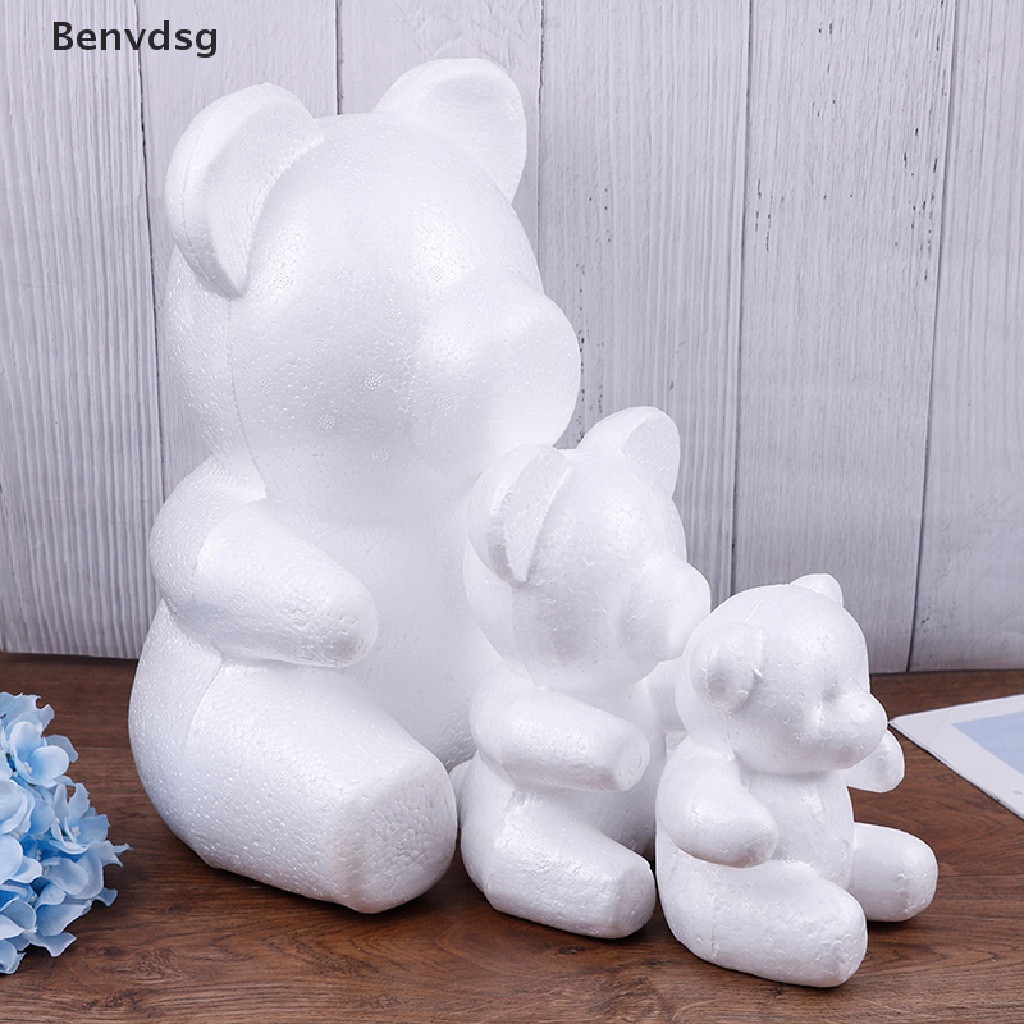 Khuôn làm khối hoa hồng giả thủ công 15cm/20cm/33cm hình chú gấu bằng xốp độc đáo