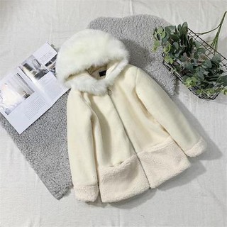 áo khoác lông cừu mũ lông siêu ấm