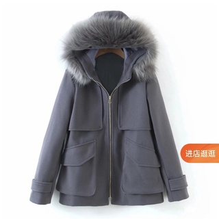 [ Hàng Order ] Áo khoác dạ mũ lông