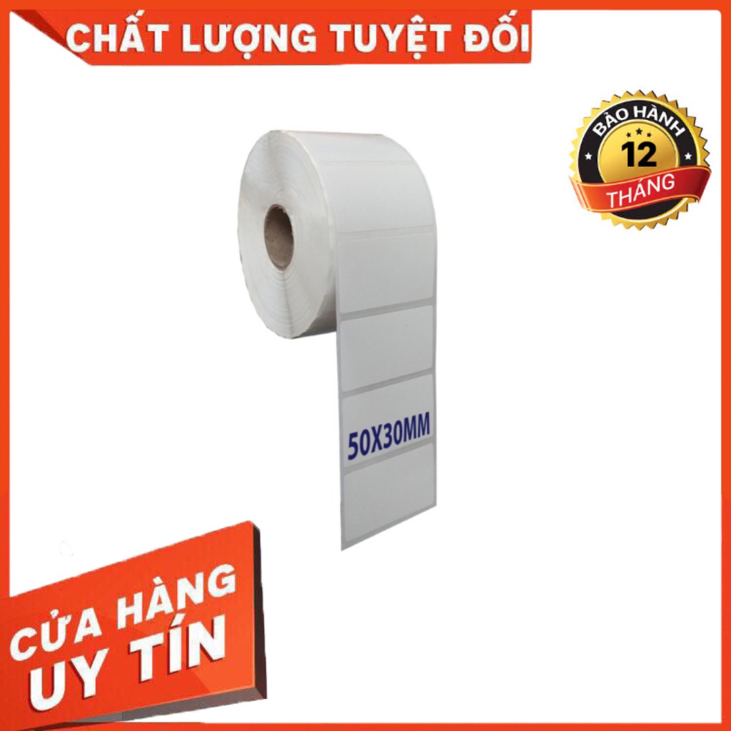 1 cuộn Giấy in tem trà sữa 50x30