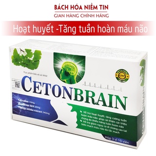 Hoạt Huyết Dưỡng Não Ceton Brain - Thành phần ginkgo biloba làm Tan Huyết Khối, Giảm Cholesterol - Hộp 30 viên