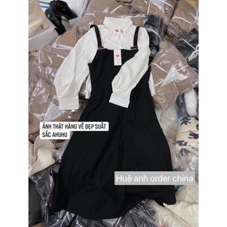 Set áo sơ mi và yếm váy ( kèm hình thật )