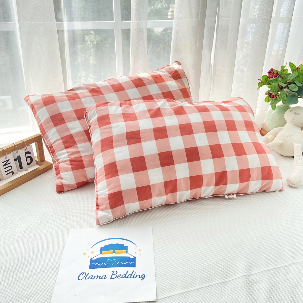 Ruột gối nằm Muji 50x70 bông gòn gối ngủ vuông ép hơi cao cấp - Otama Bedding