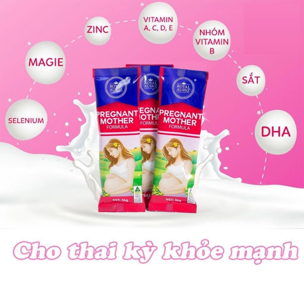 Sữa Bầu Hoàng Gia Royal AUSNZ Pregnant Mother Formula Ngừa Dị Tật Thai Nhi, Tăng Đề Kháng Cho Mẹ Và Bé Gói 34g