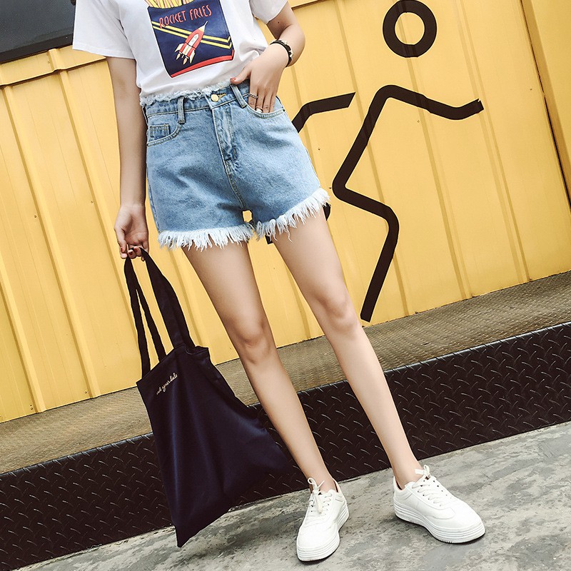 FREESHIP ĐƠN 99K_ Quần sọt Jeans lưng cao phong cách Hàn Quốc