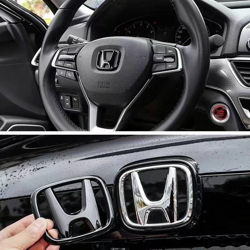 1 Miếng Dán Biểu Tượng Chữ h Màu Đen Bóng Trang Trí Xe Hơi honda jazz / city / hrv / civic / brv