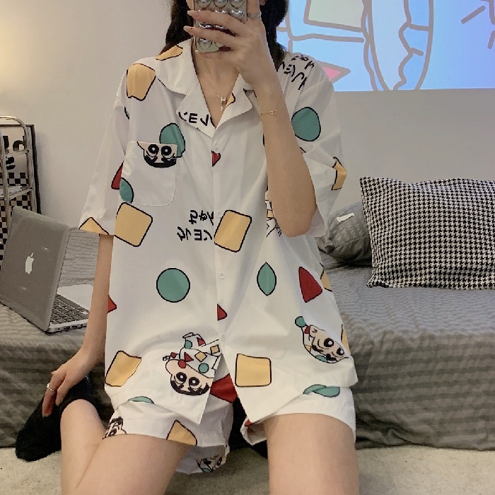 Bộ Đồ Ngủ Tay Ngắn Bằng Lụa Satin In Họa Tiết Da Báo Thời Trang Hàn Quốc Cho Nữ