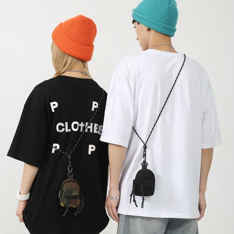 Túi Đeo Chéo Mini Đựng Tiền Xu / Thẻ / Tai Nghe Phong Cách Hip Hop Thời Trang Cho Cặp Đôi