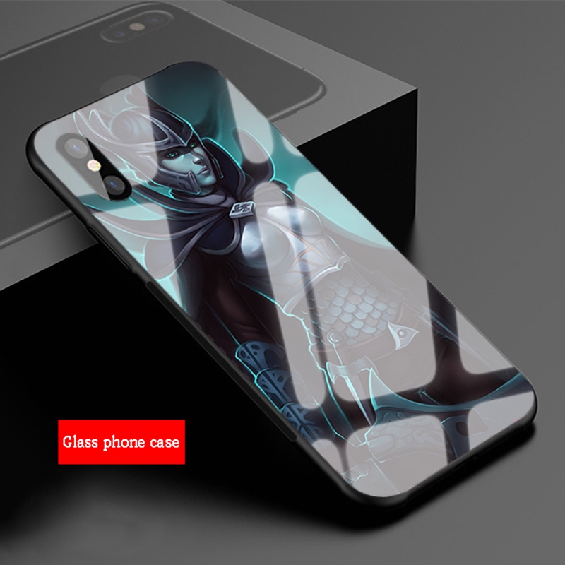 Ốp Điện Thoại Mặt Kính Cường Lực Hình Game Phantom Assassin Dota 2 Cho Iphone Xr Xs Xs Max 8 7 6 6s Plus 5 5c Se 5s X