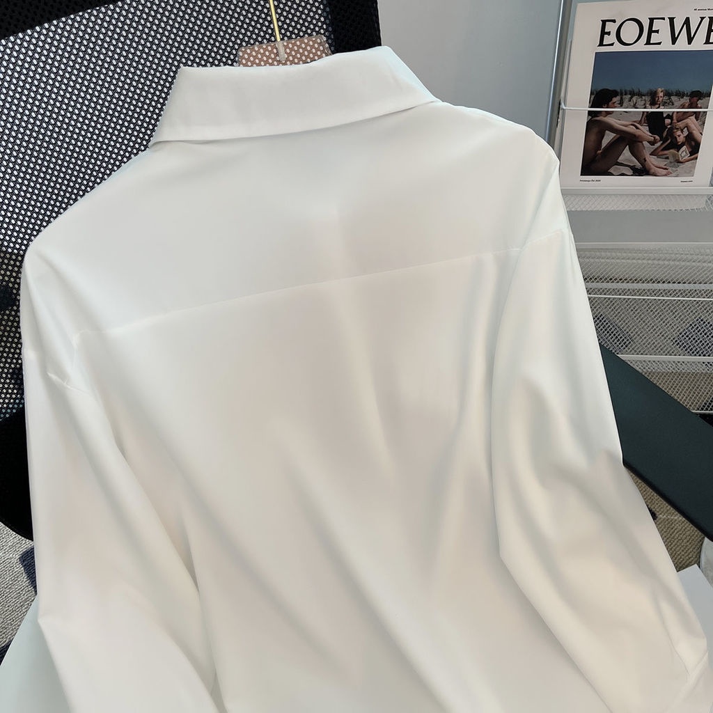 Áo Sơ Mi Trắng Dáng Rộng Phong Cách Cổ Điển Thời Trang Mùa Thu Mới Cho Nữ