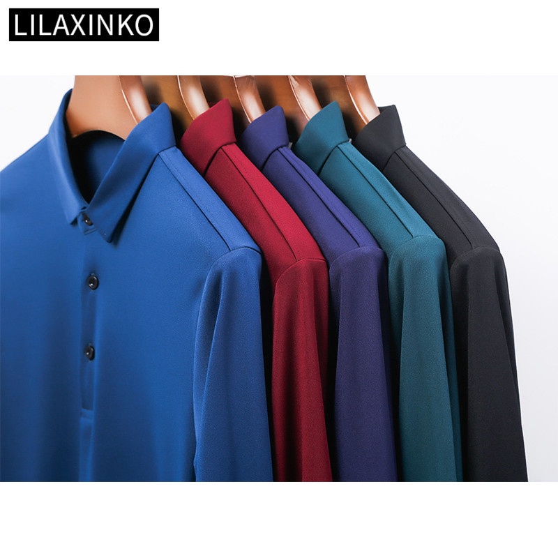 Áo thun polo tay dài màu trơn với 5 màu bắt mắt cá tính hợp thời trang dành cho nam