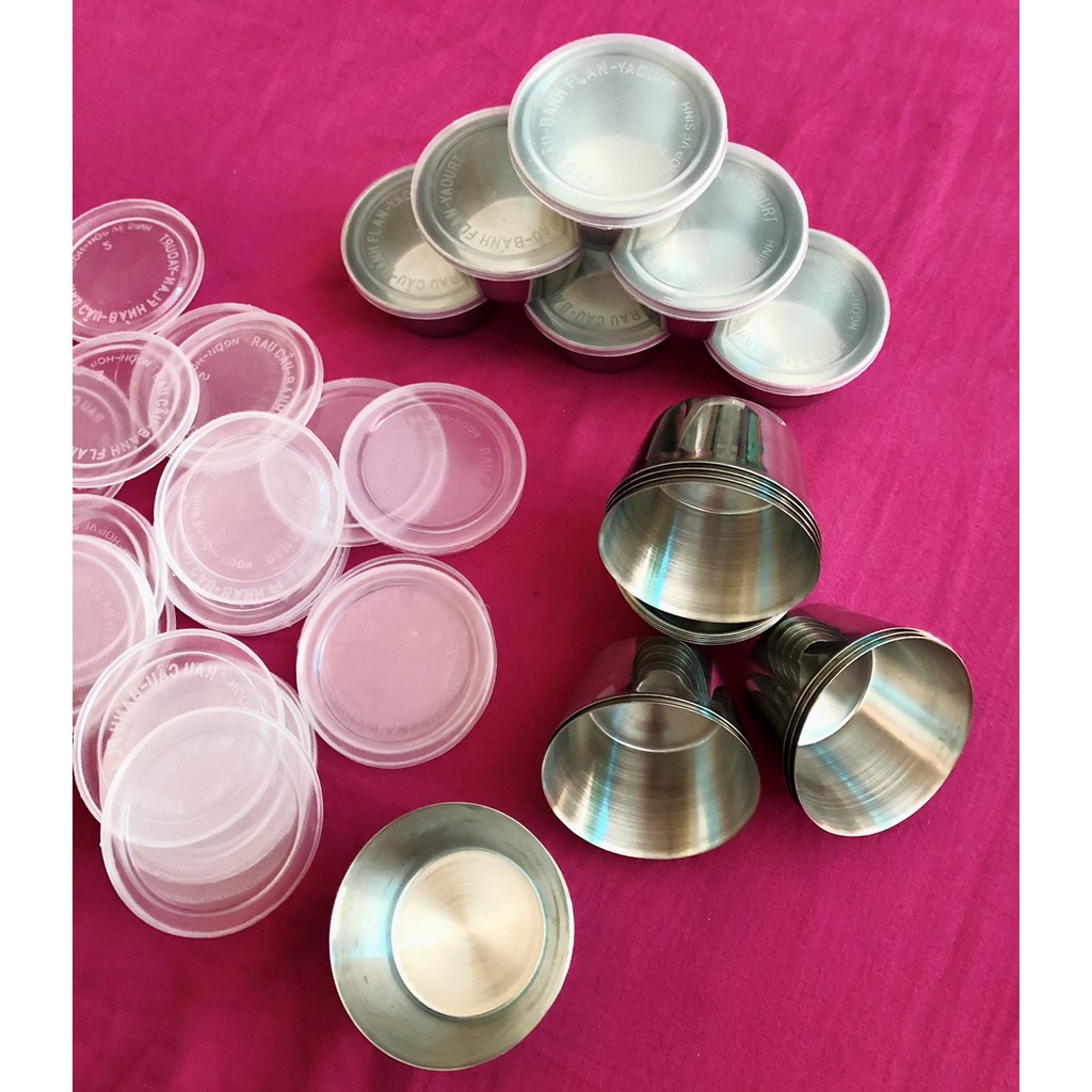 Khuôn bánh flan Inox 304 - có nắp đậy size 6cm - 7cm