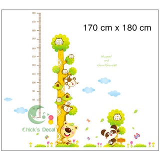Decal dán tường Cây đo chiều cao cho bé