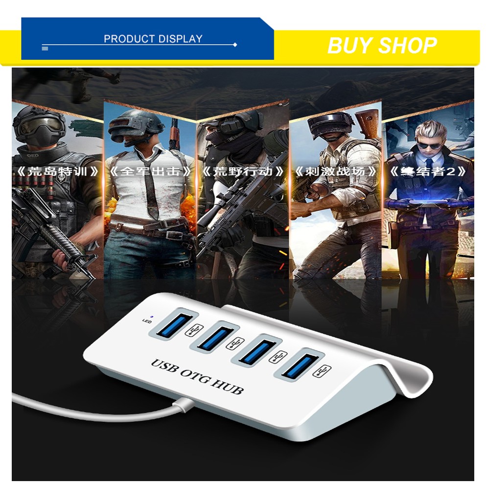 [FREESHIP] Bộ chia 4 Cổng USB OTG HUB - THIẾT BỊ KẾT NỐI ĐIỆN THOẠI VỚI BÀN PHÍM VÀ CHUỘT CHƠI GAME MOBILE