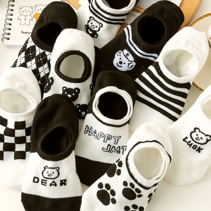 Vớ Chân Cotton Hình Gấu Hàn Quốc Cho Nữ