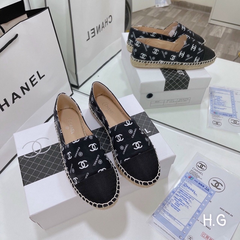 Giày slip on channel đế cói fullbox