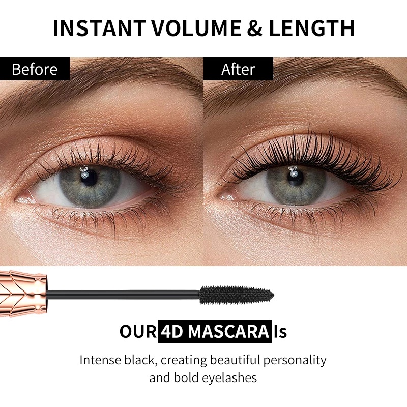 [Hàng mới về] Mascara YANQINA sợi tơ 4D chống thấm nước không nhòe chuốt mi cong dài dày
